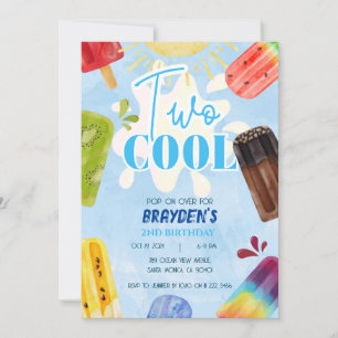 Invitación Popsicle Two Guay Summer Boy 2º cumpleaños