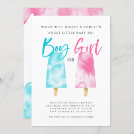 Invitación Popsicles Fiesta de Revelación de Género