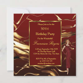 Invitación Popular Fiesta de los 50 Años Dorada Borgoña