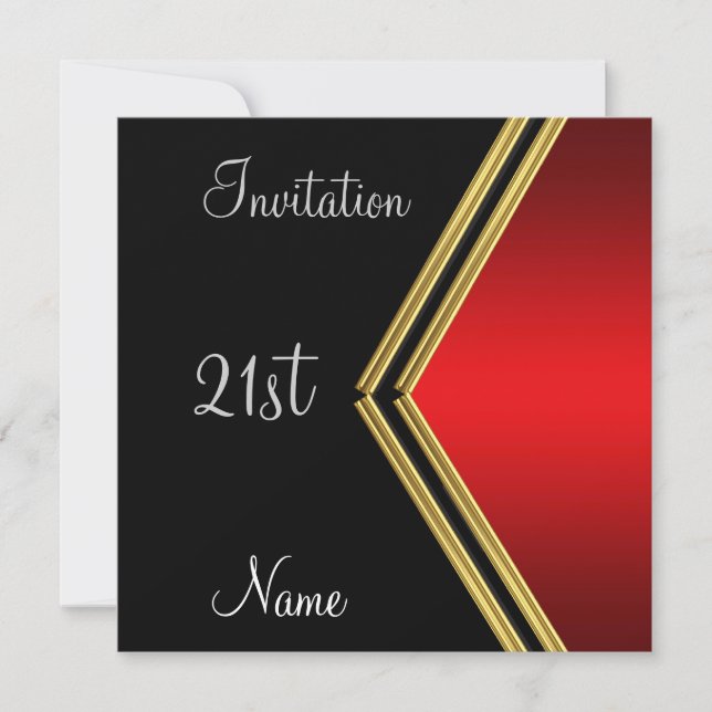 Invitación popular para el cumpleaños de Black Red (Anverso)