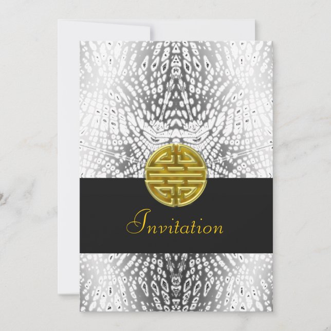 Invitación popular simple con símbolo chino (Anverso)