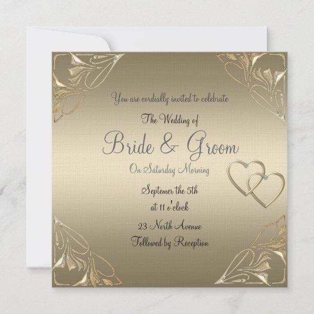 Invitación popular y elegante a la boda del café (Anverso)