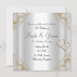 Invitación popular y elegante a la boda plateada