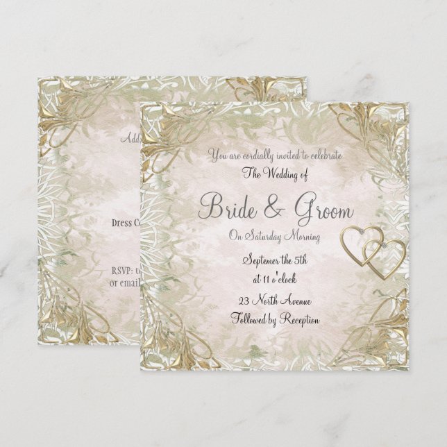 Invitación popular y elegante a la vieja boda de o (Anverso / Reverso)