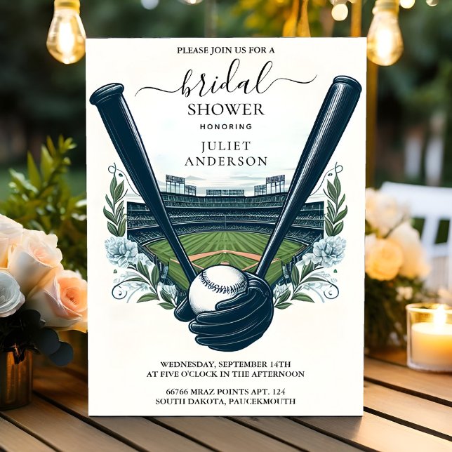 Invitación Por Champion Team Ball Field Baseball Bridal Showe (Subido por el creador)
