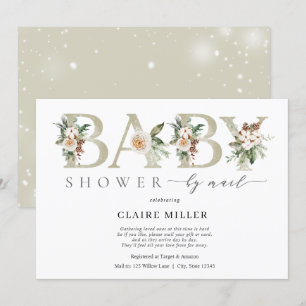 Invitación por correo a Winter Gold Baby Shower