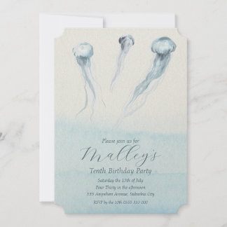 Invitación por cumpleaños a la edad de las medusas