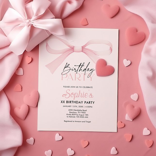 Invitación por cumpleaños, cumpleaños de Coquette  (Subido por el creador)