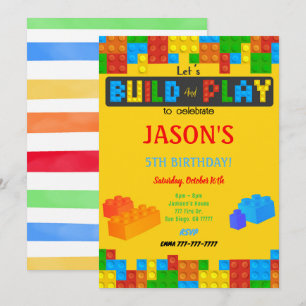 Invitación por cumpleaños por bloques