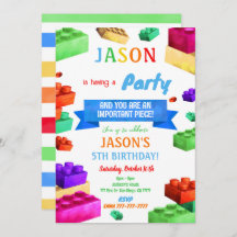 Invitación por cumpleaños por bloques