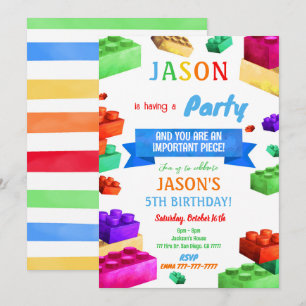 Invitación por cumpleaños por bloques