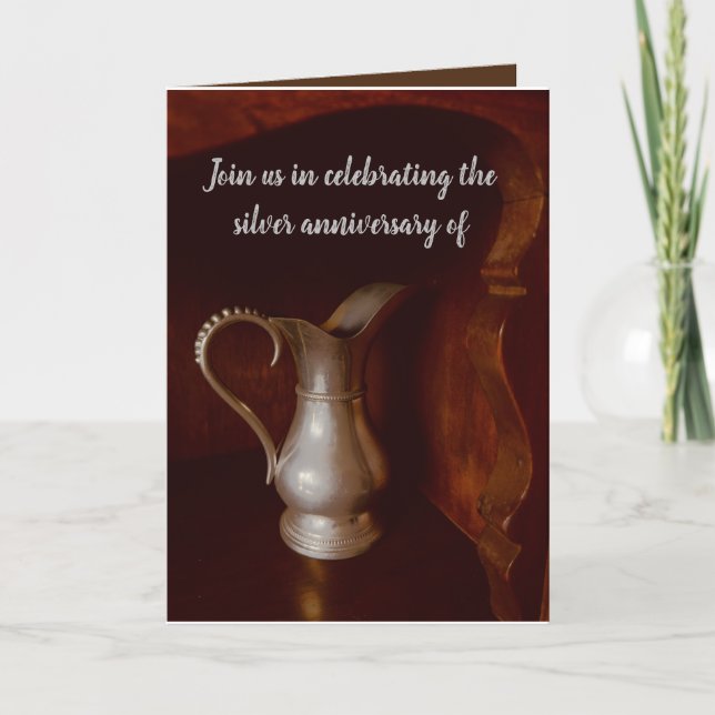 Invitación por el aniversario de Silver boda a la  (Anverso)