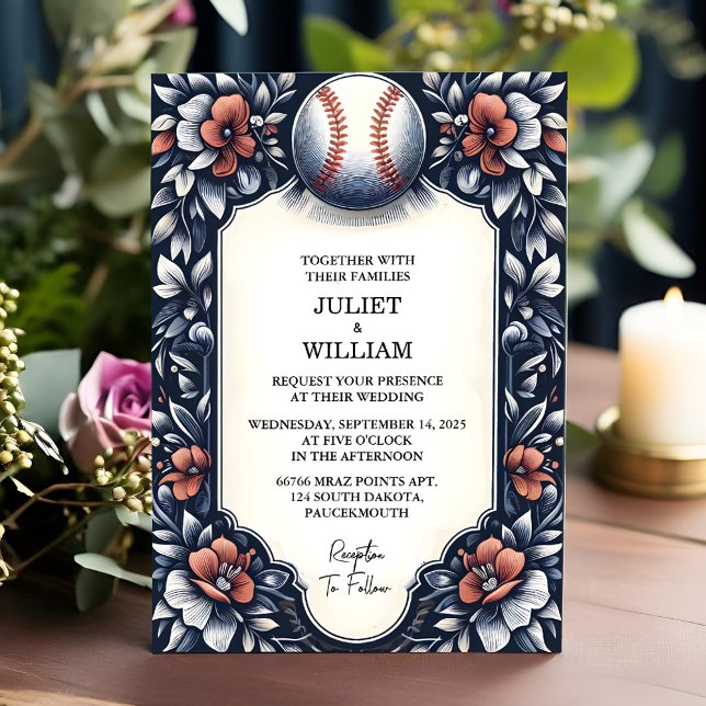 Invitación Por el Boda de béisbol Champion Team Ball Field Pi (Subido por el creador)