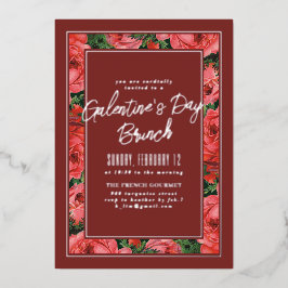 Invitación por el día de Galentine, Rosa de Reliev
