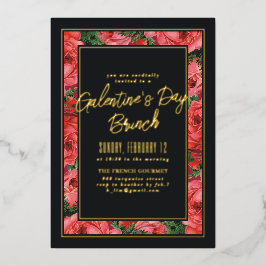 Invitación por el día de Galentine, Rosa de Reliev