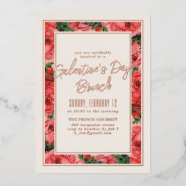 Invitación por el día de Galentine, Rosa de Reliev