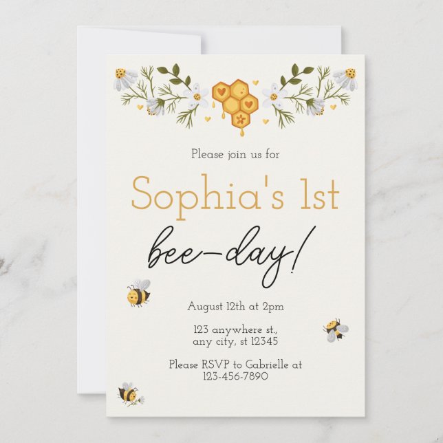 Invitación por el Día de la Abeja (Anverso)