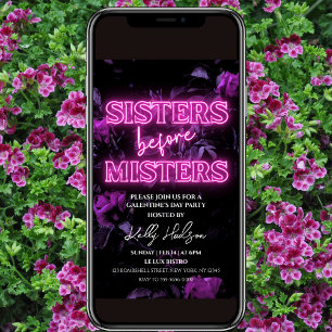 Invitación por el día de Pink Neon Galentine