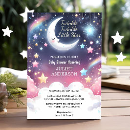 Invitación Por el Purpurina Twinkle Twinkle Little Star Baby 