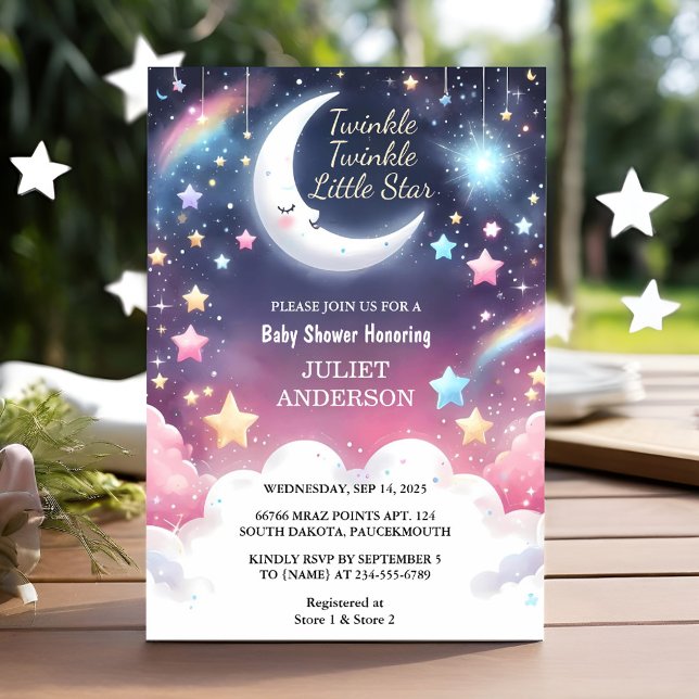 Invitación Por el Purpurina Twinkle Twinkle Little Star Baby  (Subido por el creador)