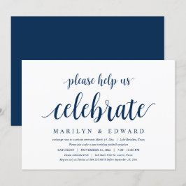 Invitación Por favor, ayúdenos a celebrar, Elopement después 