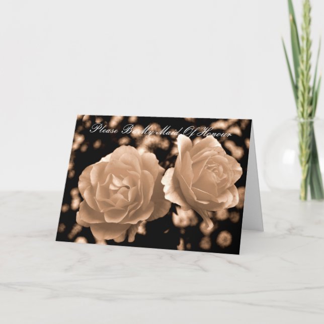 Invitación Por Favor, Sé Mi Mujer De Honor. (Anverso)