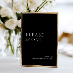 Invitación Por Favor Tome Un Rótulo De Boda Minimalista