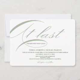 Invitación Por fin caligrafía verde Minimalista moderno