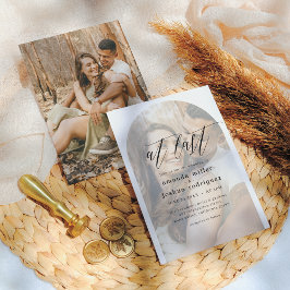 Invitación Por fin Delicado Boda de fotografía de caligrafía 