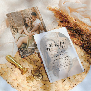 Invitación Por fin Delicado Boda de fotografía de caligrafía