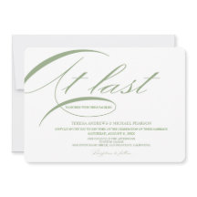 Por fin el Boda de caligrafía moderna Green