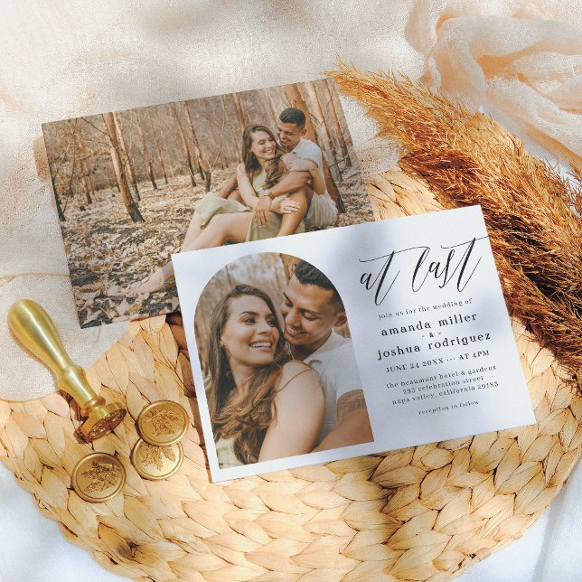Invitación Por fin | Elegante Boda fotográfico del Boho Arch (Subido por el creador)