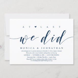 Invitación Por Fin Lo Hicimos, Boda Elopement Fiesta En