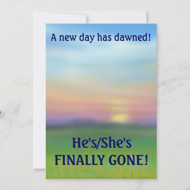 Invitación Por fin se fueron de fiesta de divorcio (Anverso)