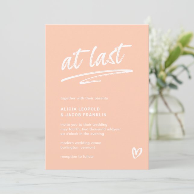 Invitación Por fin una tipografía moderna Boda (Anverso de pie)