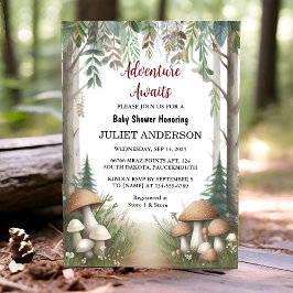 Invitación Por Fun Wild Mother To Be Wood Woodland Baby Showe