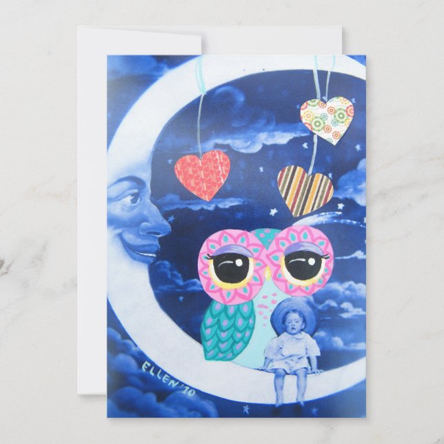 Invitación Por la luz de la luna plateada Baby Shower (Anverso)