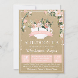 Invitación Por la tarde Tea Floral Teacup Baby Shower