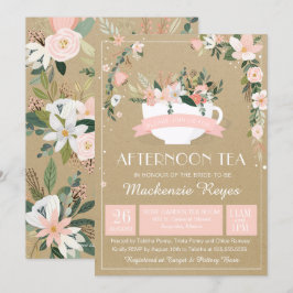 Invitación Por la tarde Tea Floral Teacup Bridal Shower