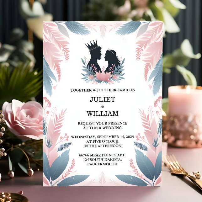 Invitación Por Long Tulle Regal Royal Glam Boda Rosa Rubor (Subido por el creador)