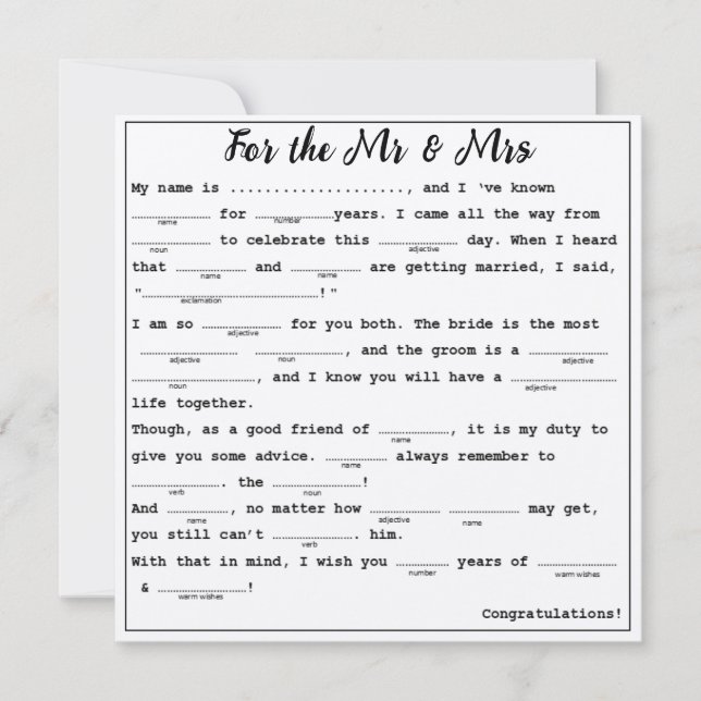 Invitación Por Mr & Mrs M Guest libs (Anverso)