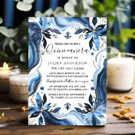 Invitación Por Ombre marfil Ice Sky Gold Royal Blue Quinceane
