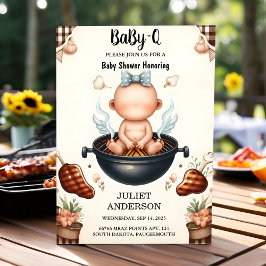 Invitación Por Plaid Babyq Fun Food Steak Beef Bbq Baby Showe