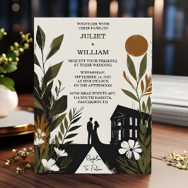 Invitación Por Retro 70s 80s Fast Bold Boho Courthouse Boda