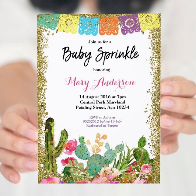Invitación por rociado de bebé Cactus Fiesta (Subido por el creador)
