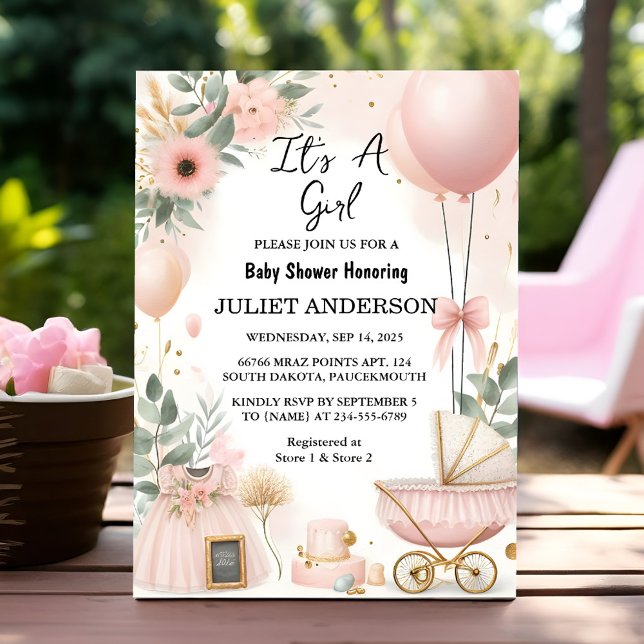 Invitación Por Rosa Boho Gold Mom Moda Spring Girl Shower (Subido por el creador)