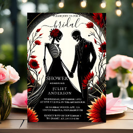 Invitación Por Ruby Claret White Heart Red Black Bridal Showe