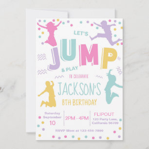 Invitación por salto de cumpleaños a Trampoline Pa