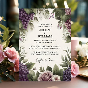 Invitación Por Seda Rural Farm Wood Fruit Ivy Vineyard Boda