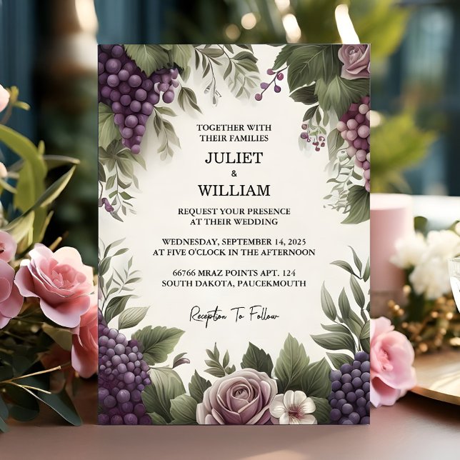 Invitación Por Seda Rural Farm Wood Fruit Ivy Vineyard Boda (Subido por el creador)